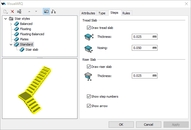 Stair Style Manager dialog box