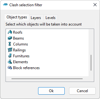 Clash Selection Filter.