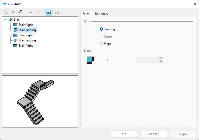 Stair dialog box (Object Properties)