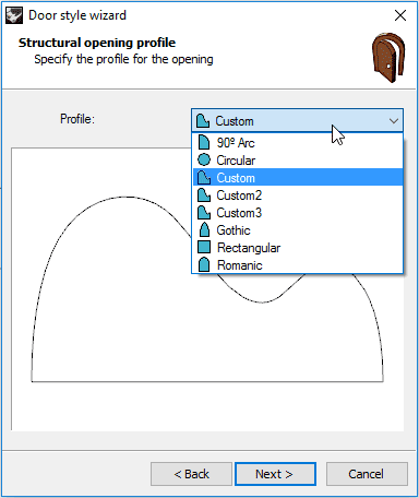 Style Manager dialog box for the Door object.