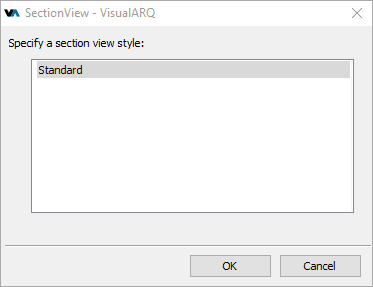 Section view insert dialog