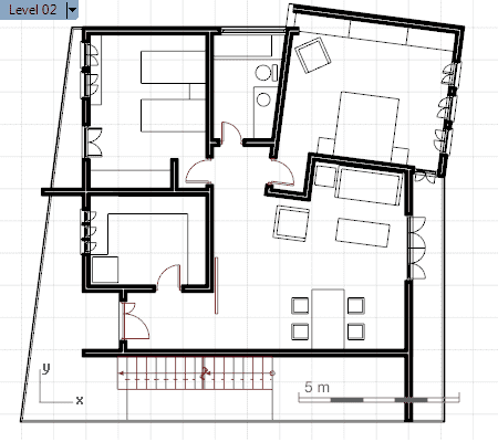 Plan view (Floor 1) and Perspective View