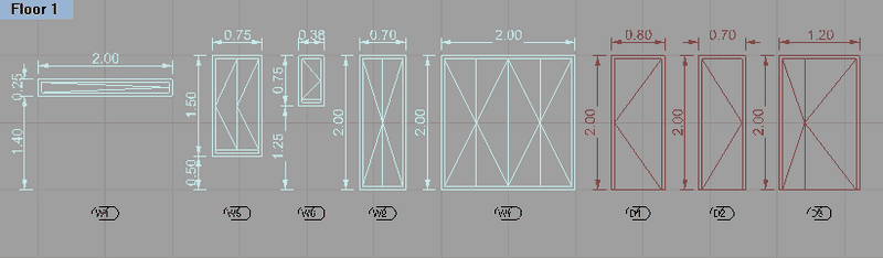 Dimensioned opening elevations 