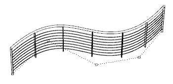 Railing created from a curve and its control points