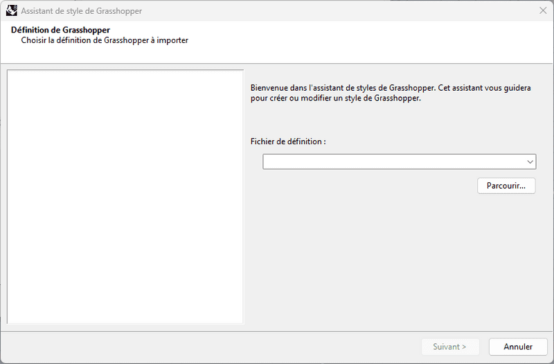 Assistant de création de style de Grasshopper - étape 1