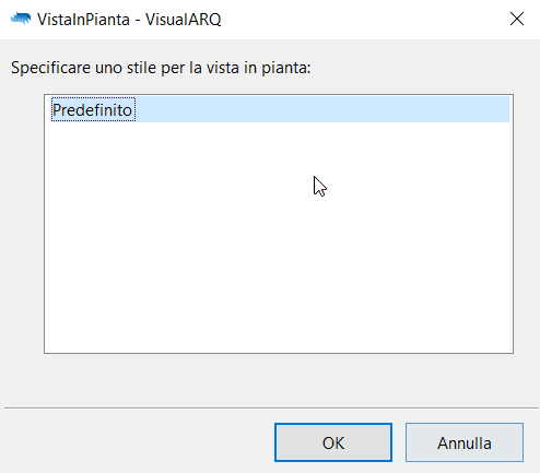 Selezionare lo stile per la vista in pianta