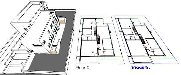 3D model and 2 different plan view styles