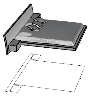 Blocks used for the furniture style in 3D and Plan representations.