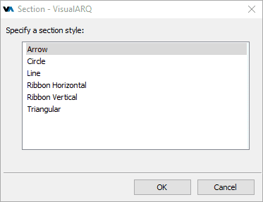 Section insert dialog