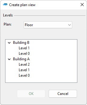 Select the plan view level