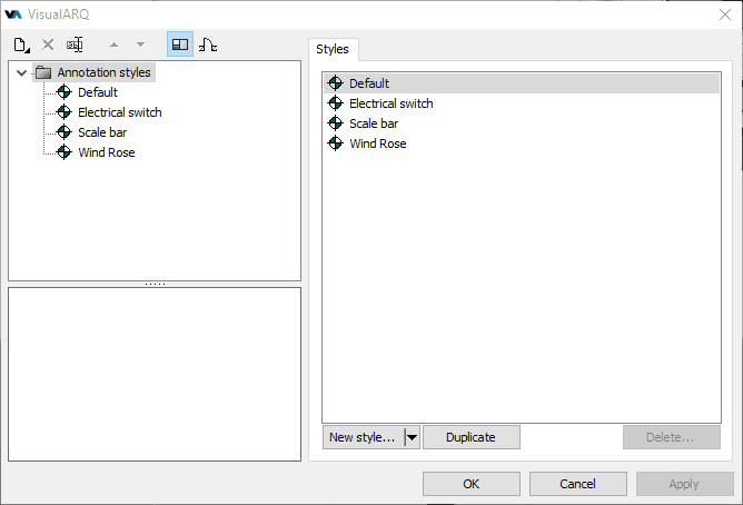 Style Manager dialog box for the annotation object.