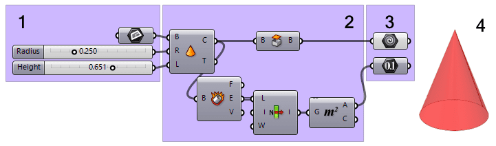 Grasshopper definition to generate a Cone