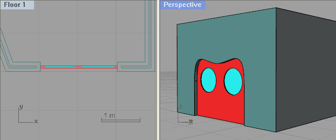 Custom door style, defined from a 3D block, a 2D block and a profile