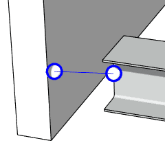 Soft clash issue between a wall and a beam.