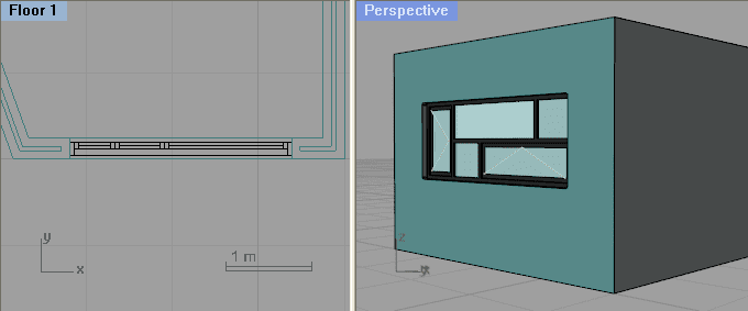 Custom window style, defined from a 3D block, a 2D block and a profile