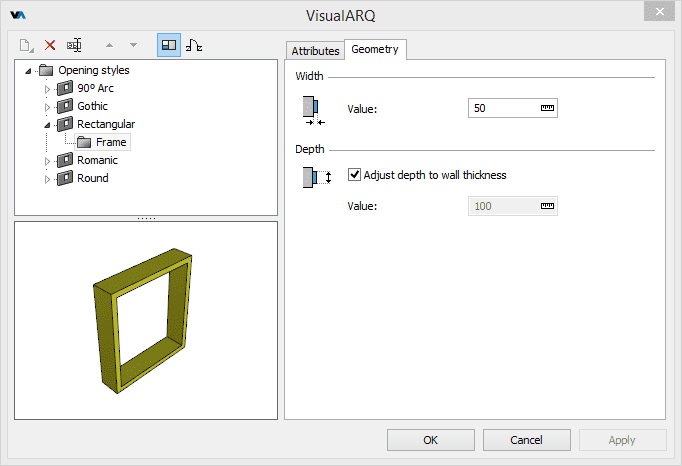 Style Manager dialog box for the opening object.